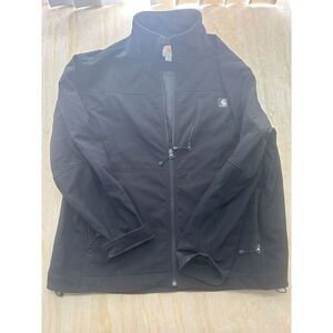 Carhartt Canvas Jacket XL Black J250 Soft Shell Coat Work Rain Resistant